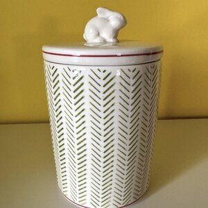 2014 Target Threshold Farmhouse Cottage Bunny Rabbit Candy Jar Canister